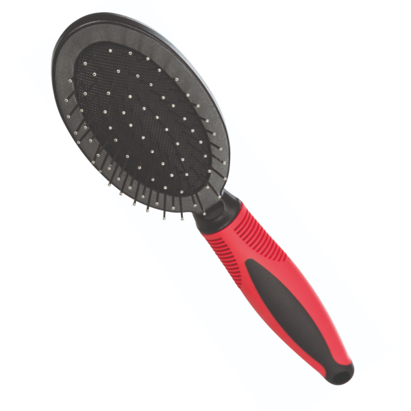 Trixie Double Sided Pin and Bristle Brush for Dogs (Black Red) Sale