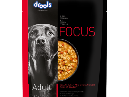 Drools Focus Real Chicken & Chicken Liver Chunks in Gravy Adult Dog Wet Food Discount