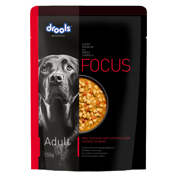 Drools Focus Real Chicken & Chicken Liver Chunks in Gravy Adult Dog Wet Food Discount