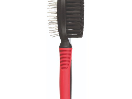 Trixie Double Sided Pin and Bristle Brush for Dogs (Black Red) Sale