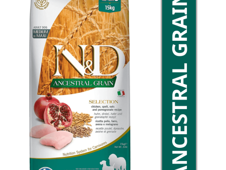 Farmina N&D Chicken & Pomegranate Ancestral Grain Selection Adult Medium Maxi Dog Dry Food Online Sale