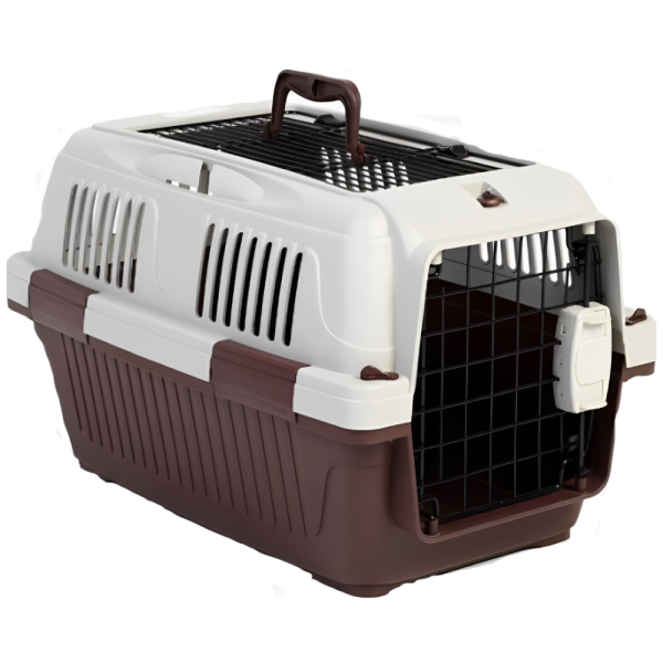 NutraPet Closed Top Open Grill Carrier Box for Dogs and Cats (Dark Red) Online Sale