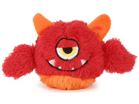 Basil Plush Monster Ball Toy with Squeaky Ball Inside for Dogs and Cats | For Medium Chewers (Red) Fashion