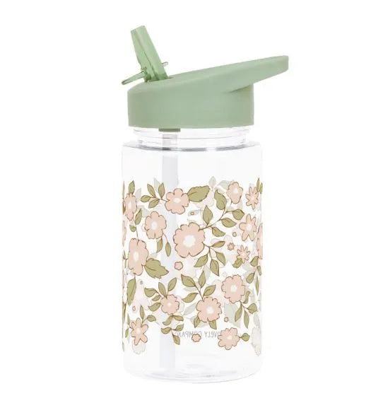 Frasco transparente flores verdes Cheap