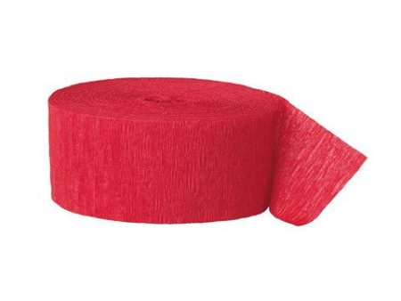 Fita de papel crepom vermelho   23 mts. on Sale