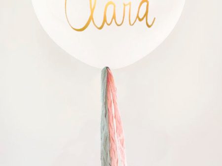 Balão Bio Latex Branco com tecido rosa e menta e Lettering  (apenas Barcelona e Madrid) For Cheap