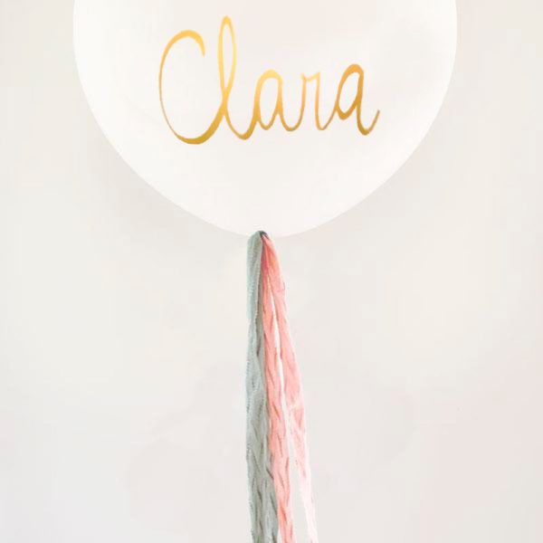 Balão Bio Latex Branco com tecido rosa e menta e Lettering  (apenas Barcelona e Madrid) For Cheap