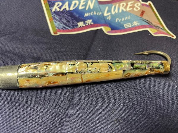 Japanese Raden Lure. Big Game Lure,Tuna ,6 in Cedar Plug mother of pearl. Online Sale