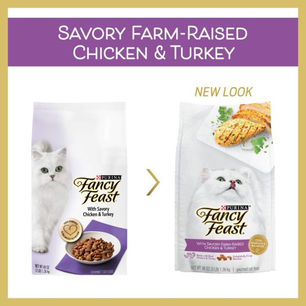 BUNDLE DEAL : Fancy Feast with Savory Chicken & Turkey Dry Cat Food Cheap