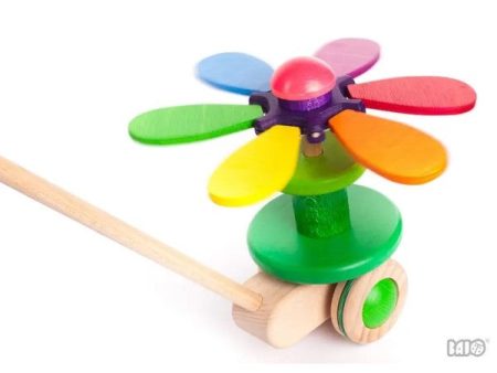 Flower Rainbow Animated Wooden Push Toy Fashion