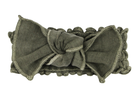 Cozy Smocked Tie Headband - Hunter Discount