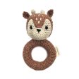 Handmade Crochet Teething Ring Rattle - Fawn Cheap